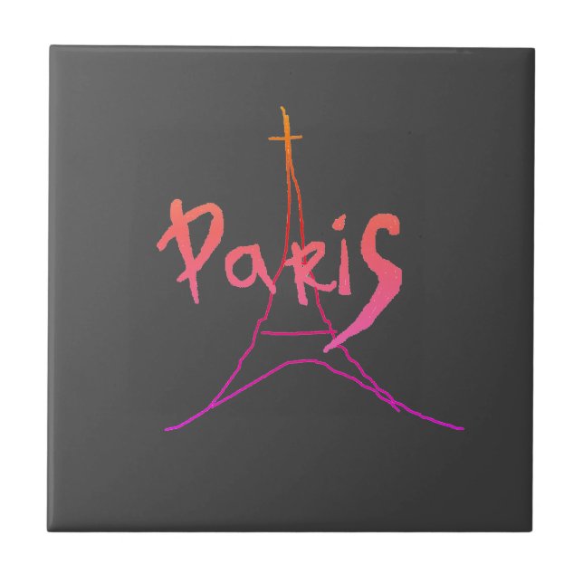 Carreau Dessin de Paris Eifel Tour Eiffel (Devant)