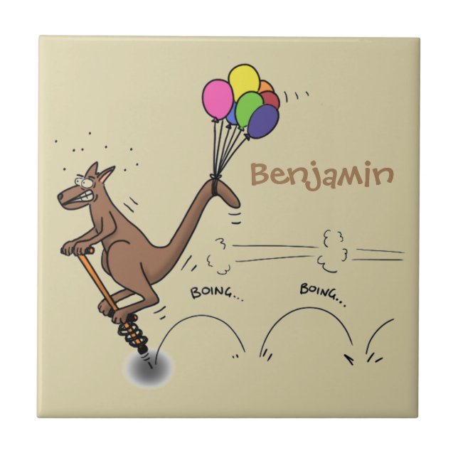 Carreau Dessin d'humour australien kangourou (Devant)