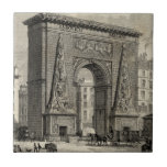 Carreau Dessin du monument de la Porte Saint-Denis<br><div class="desc">Un grand dessin de la Porte Saint-Denis, un monument français situé dans la ville de Paris. Construit en 1672 pour remplacer une porte dans le mur de la ville, ce dessin représente l'arc de triomphe à ses débuts. Cela ferait un grand cadeau à quelqu'un qui aime voyager ou qui aime...</div>