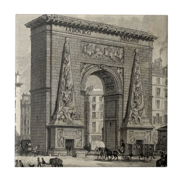 Carreau Dessin du monument de la Porte Saint-Denis (Devant)
