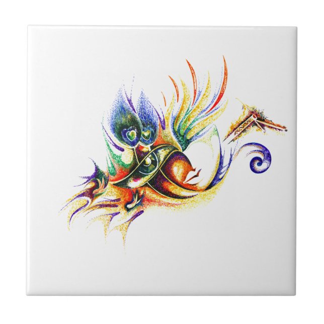 Carreau Dessin fait main d'encre de seigneur Krishna (Devant)