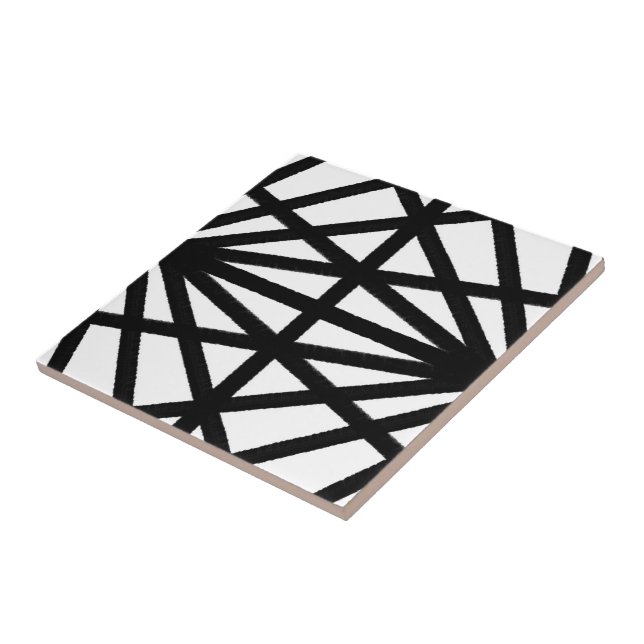 Carreau Dessin mécanique moderne en noir et blanc (Côté)
