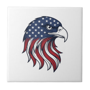 Carreau Dessin vectoriel de drapeau d'aigle patriotique po