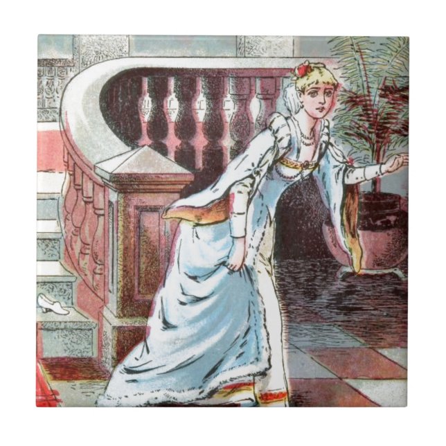 Carreau Dessin vintage : Cendrillon et la pantoufle en (Devant)