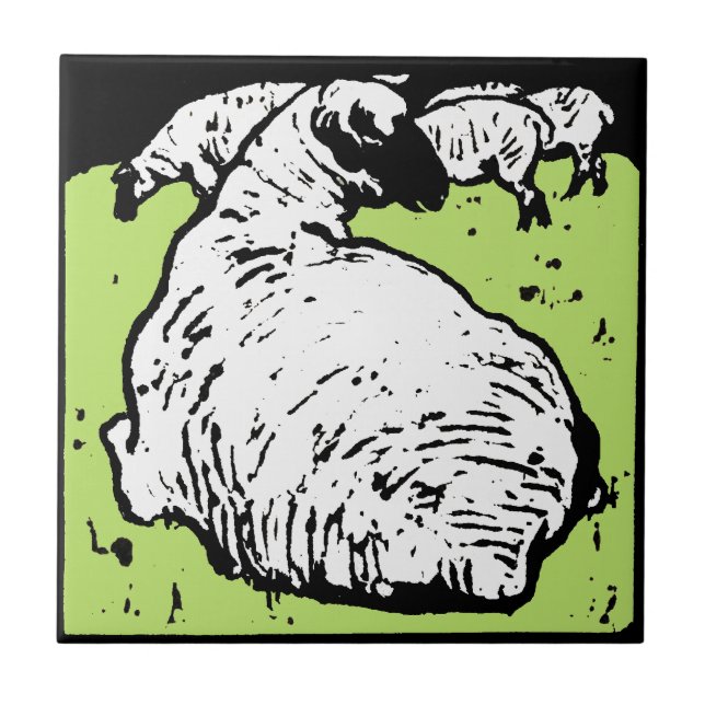 Carreau Dessous de verre animal de coupe victorien frappan (Devant)