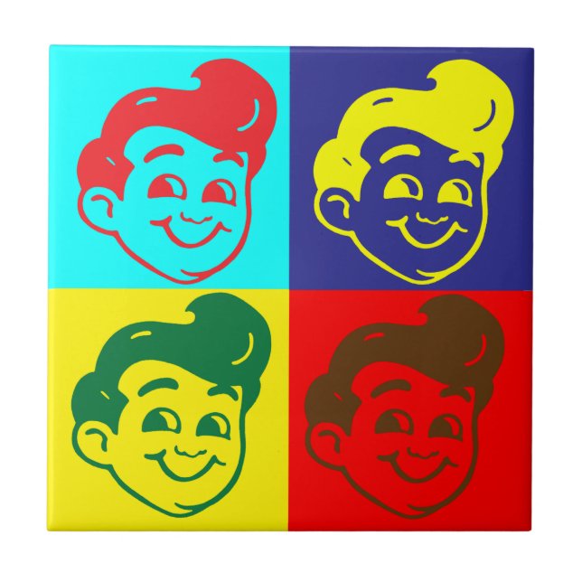 Carreau Dessous de verre en céramique de style rétro (Devant)