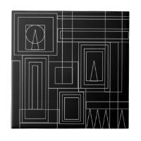 Dessous de verre en mosaïque monochrome Art déco