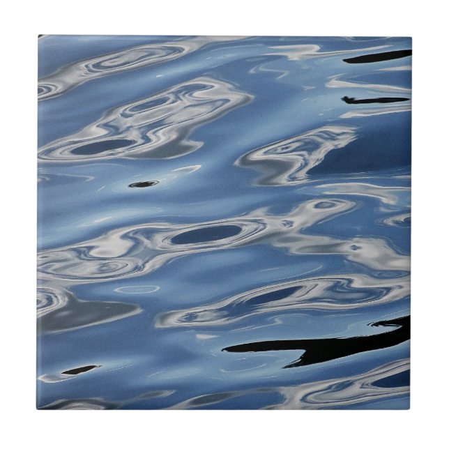 Carreau dessous de verre papier motif abstrait bleu cool (Devant)