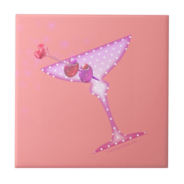 Carreau Dessous de verre PINK MARTINI (Devant)