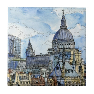 Carreau Destinations Watercolor River Thames Waterfront