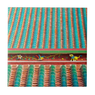 Carreau Détail du toit du temple de South Putuo