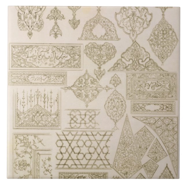 Carreau Détails d'ornement pour des bras, frontières, (Devant)