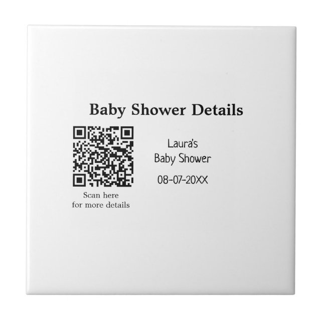 Carreau DÉTAILS DU baby shower QR SCAN CODE RU MODERNE MIN (Devant)