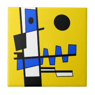 Carreau Deux Faces De L'ethnicité Jaune Bleu Noir Blanc