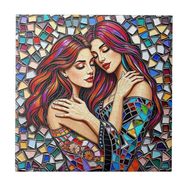 Carreau Deux femmes amoureuses | Style Carrelage mosaïque  (Devant)