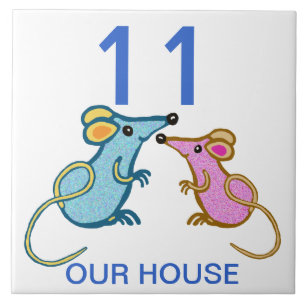 Carreau deux jolies souris numéro de maison