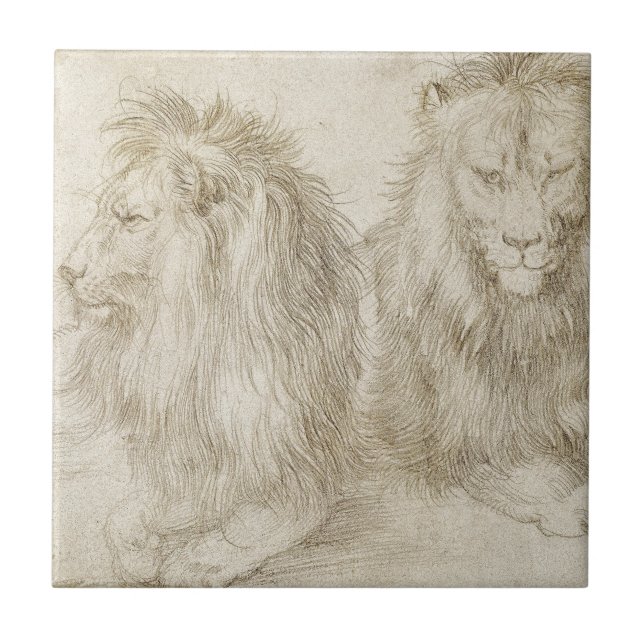 Carreau Deux lions posés par Albrecht Durer (Devant)
