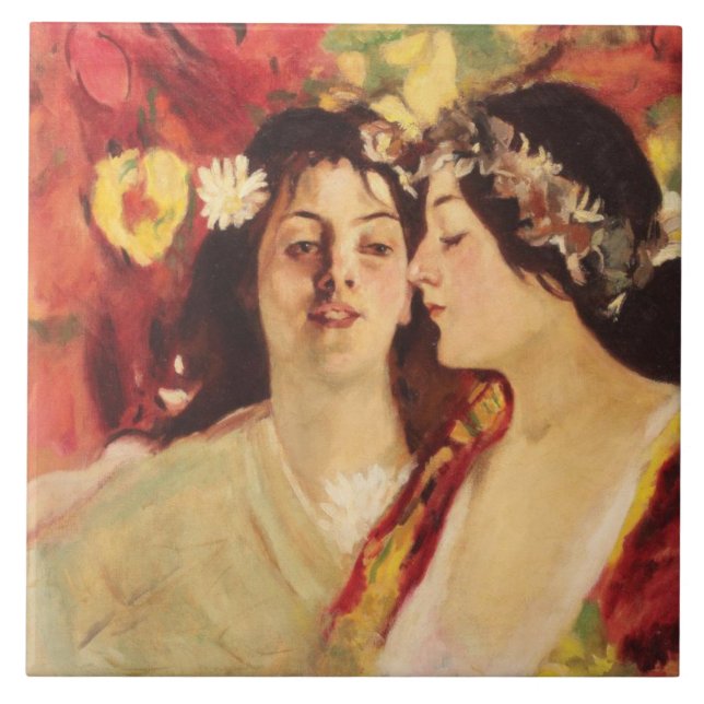 Carreau Deux muses du printemps (par Stefan Luchian) (Devant)