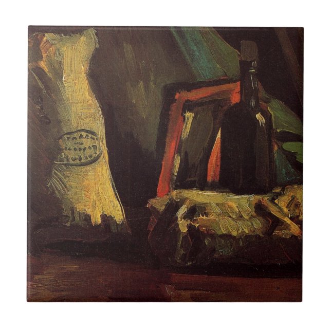 Carreau Deux sacs et une bouteille par Vincent van Gogh (Devant)