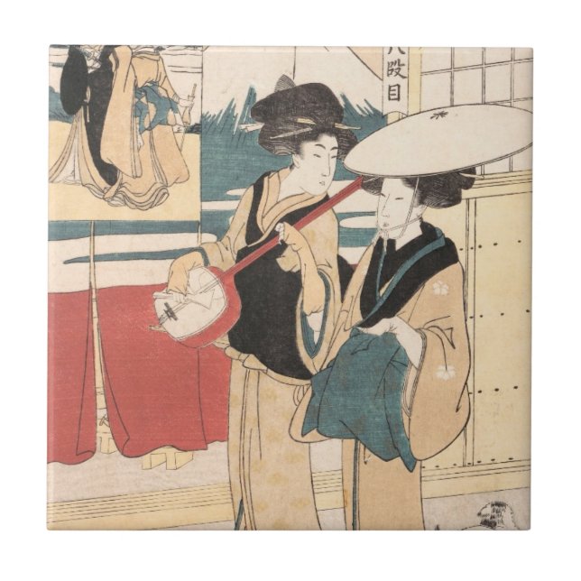 Carreau Deux Tores-oi, ou musiciennes ambulantes Japon de (Devant)