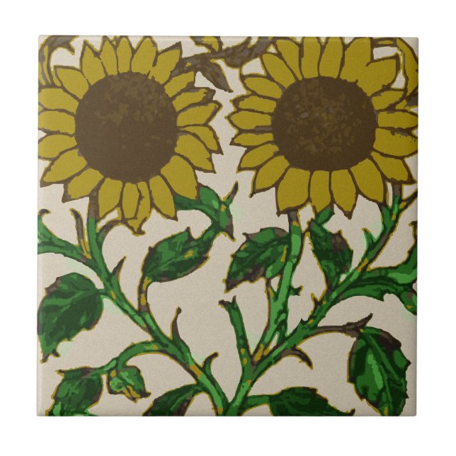 Carreau Deux tournesols (Devant)