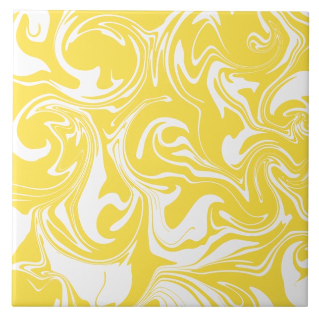 Carreau Déversement - Citron jaune et blanc (Devant)