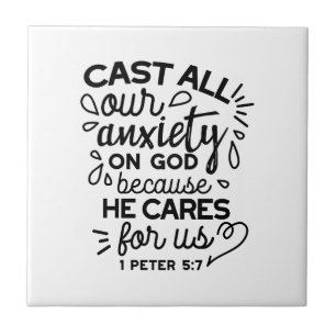 Carreau Déversez toute votre anxiété – 1 Pierre 5:7 Verset