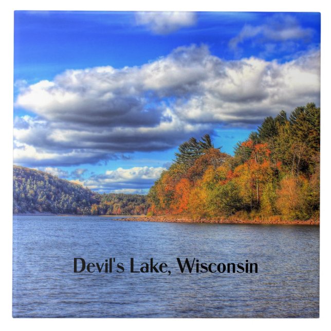 Carreau Devil's Lake, Wisconsin photo pittoresque (Devant)