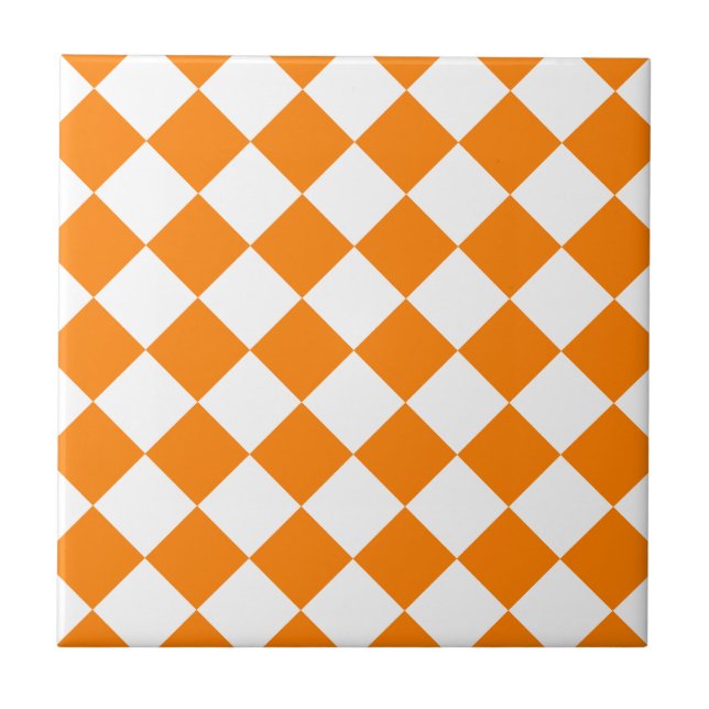 Carreau Diag Checkered - blanc et orange (Devant)