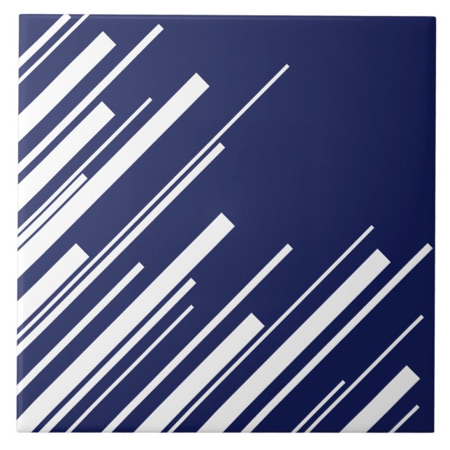 Carreau Diagonales - Bleu et Blanc (Devant)