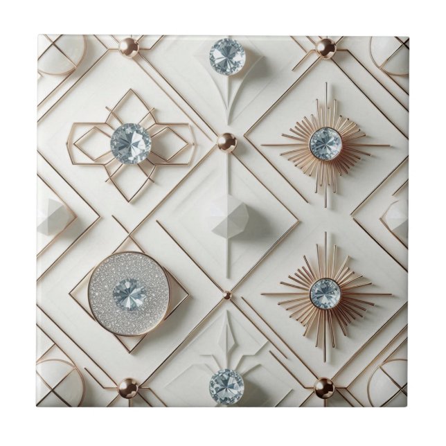 Carreau Diamant Blanc Mid Century Modern  (Devant)