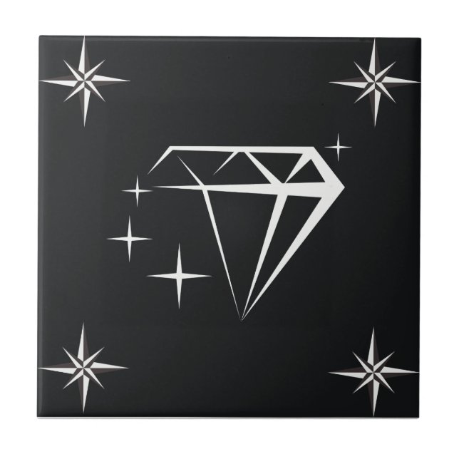 Carreau Diamant et Motif étoilé noir (Devant)