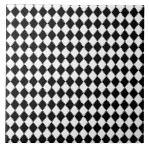 Carreau Diamant Noir et Blanc Motif Argyle