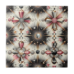 Carreau Diamant Rose Moderne Milieu de Siècle