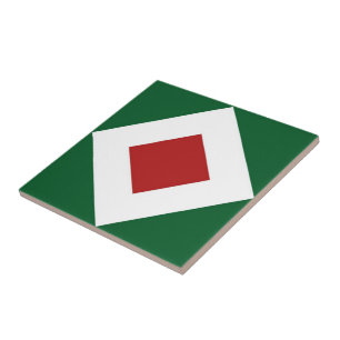 Carreau Diamant rouge, Téméraire blanc sur Vert