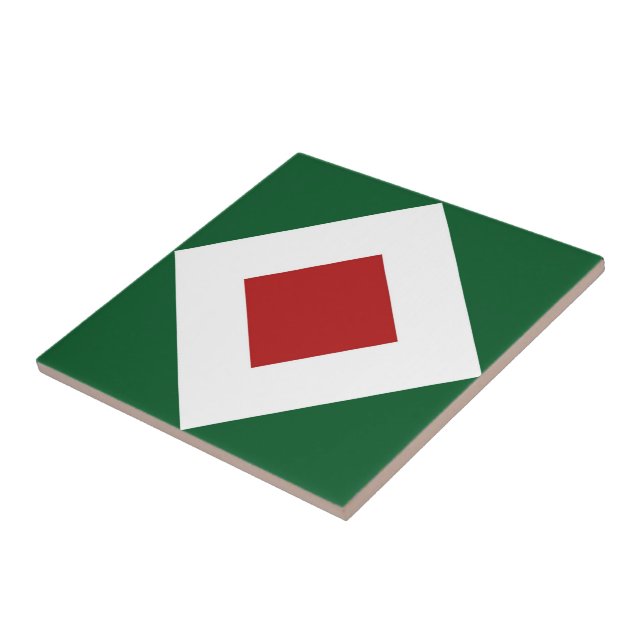 Carreau Diamant rouge, Téméraire blanc sur Vert (Côté)