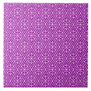 Carreau Diamants Damas médiévaux, améthyste violet
