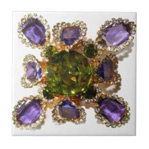 Carreau Diamants d'améthyste violet Emeralds bijoux