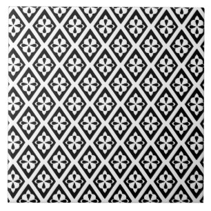 Carreau Diamants médiévaux - noir et blanc