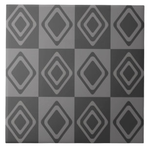 Carreau Diamants modernes du milieu du siècle gris