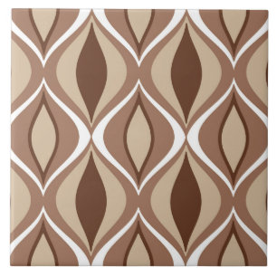 Carreau Diamants, Taupe et brun modernes de la moitié du