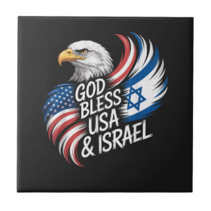 Carreau Dieu bénisse les États-Unis Israël