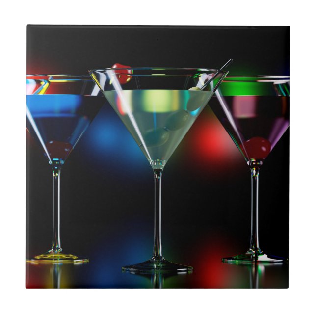Carreau Différents cocktails dans des verres à martini ave (Devant)