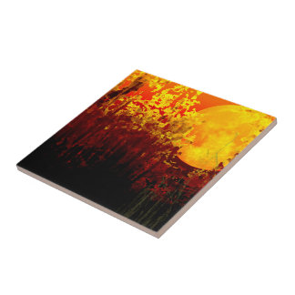 Carreau Digitally Illuminated Bamboo Moon Painting