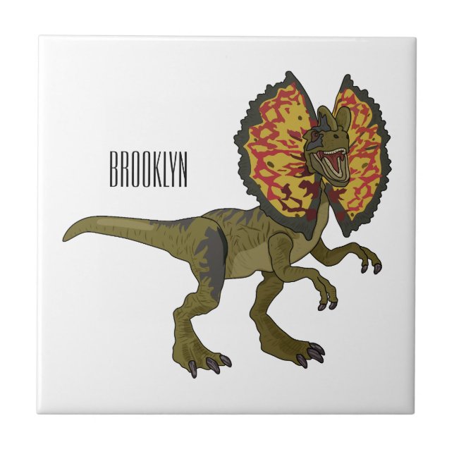 Carreau Dilophosaurus dessin animé (Devant)