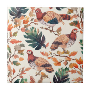 Carreau Dinde de Thanksgiving Plume Automne Motif
