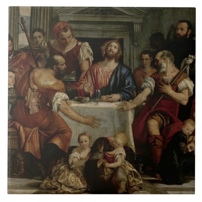 Carreau Dîner chez Emmaus (huile sur la toile) (Devant)