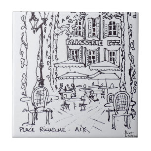 Carreau Dîner dans une place   Aix en Provence, France