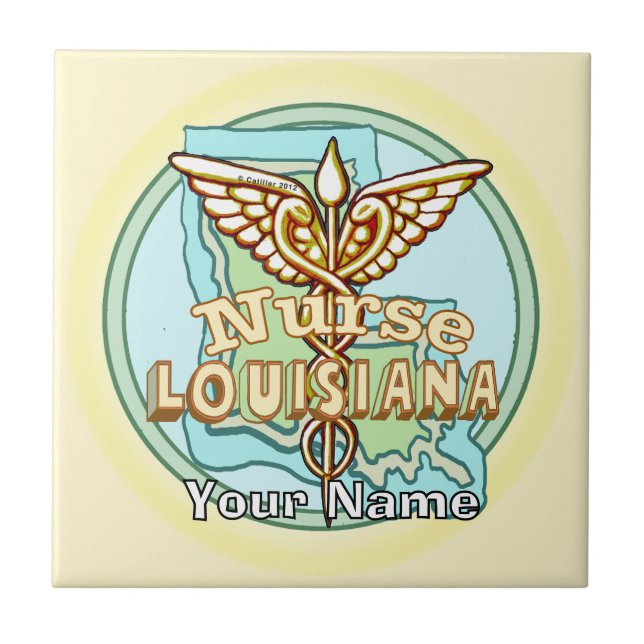 Carreau d'infirmière Caducée de Louisiane (Devant)