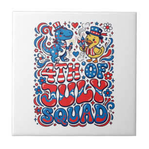 Carreau Dinosaur Kawaii Patriotique Meilleur Beau-père Jam